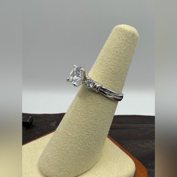 925 Sterling Silver CZ Solitaire Ring - Picture 10 of 13